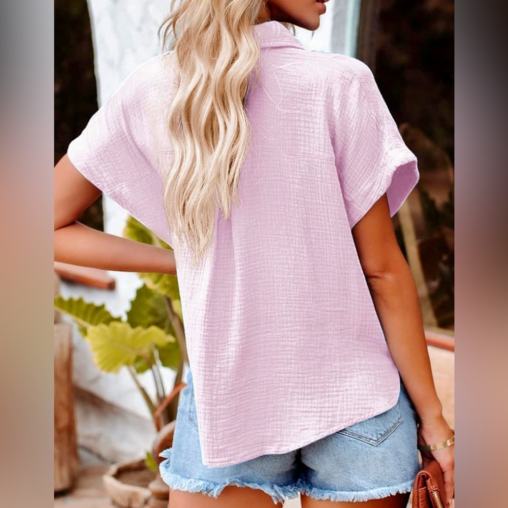 Boxy button down top - Picture 2 of 9